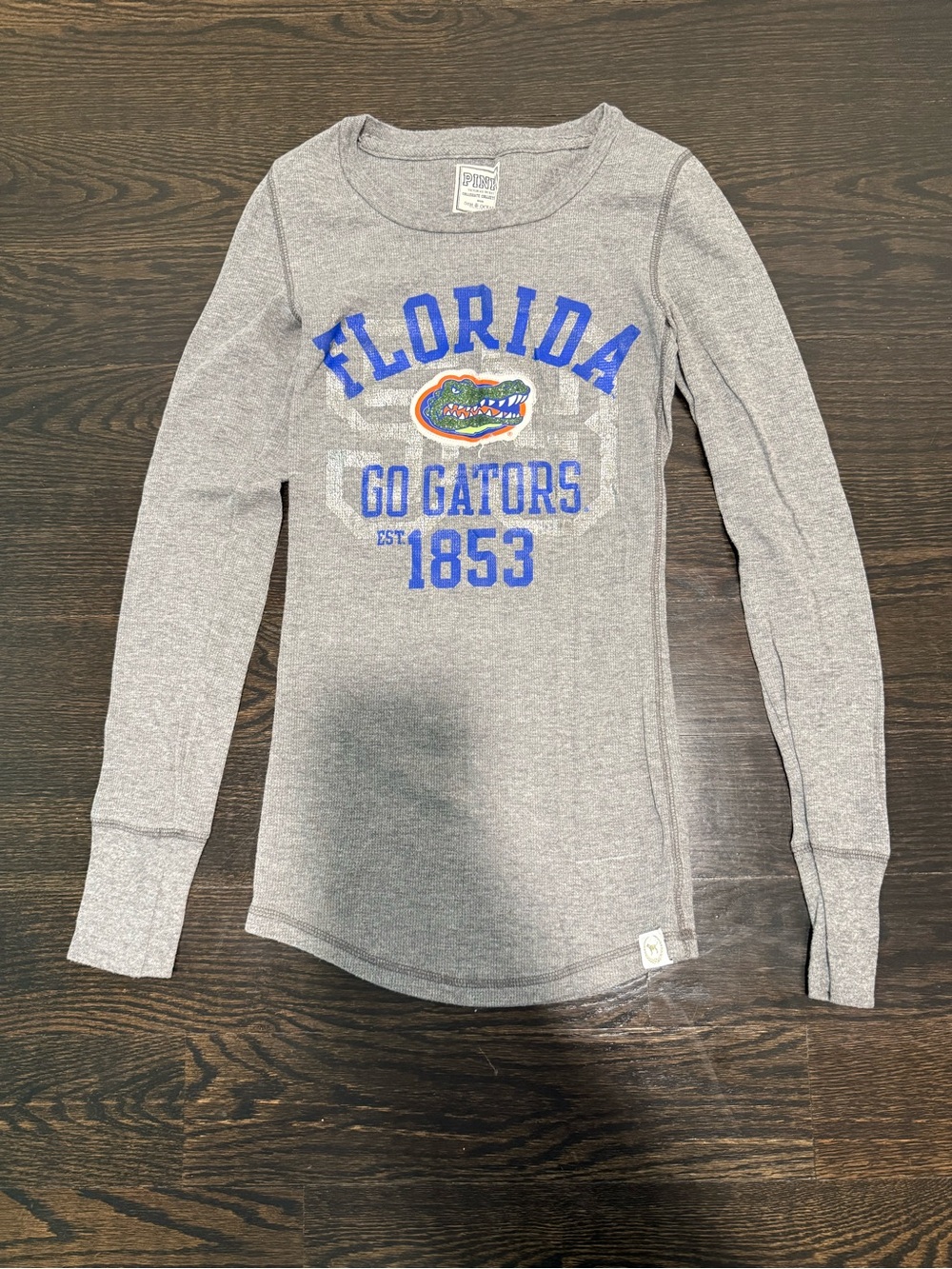 Victoria's Secret Gray Long Sleeve VINTAGE Florida Gators Thermal Sweater